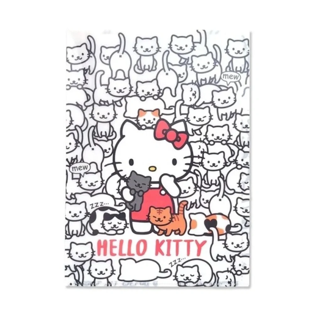 Sanrio 2pc Hello Kitty Paper File Plastic File Sleeve, L-Type, Kawaii Cat Cats